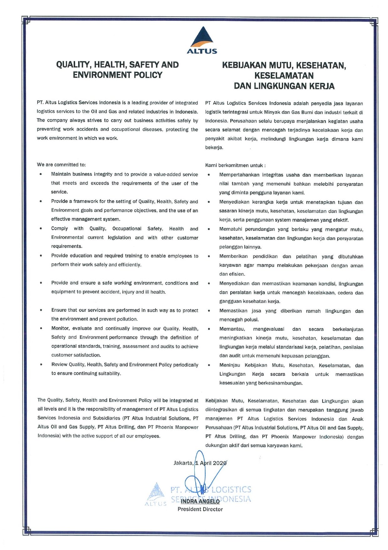 Altus Indonesia Official Website